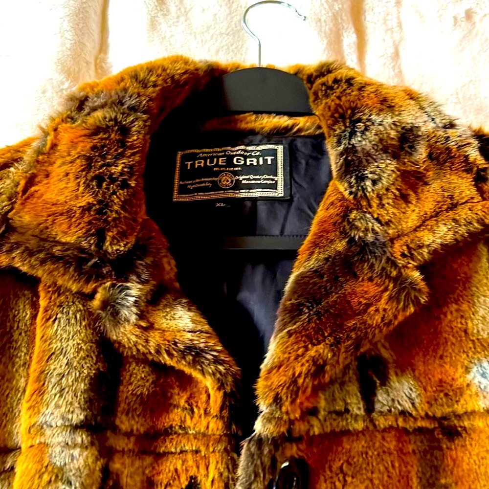 True Grit faux fur coat. Size XL.  Beautiful colors.